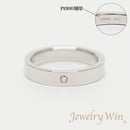 リング 平打ちリング Pt900 幅3.5mm ダイヤ付