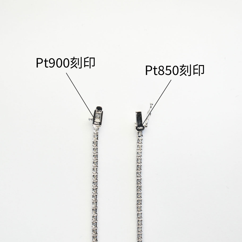 ダイヤモンドテニスネックレス ストレート Pt900枠 Pt850(金具