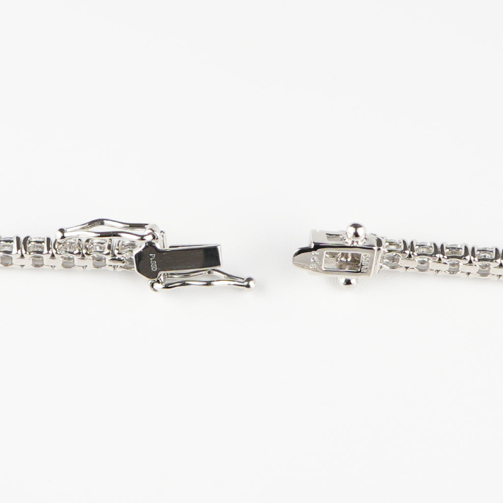 ダイヤモンドテニス ブレスレット ストレート Pt900枠 Pt850(金具部分