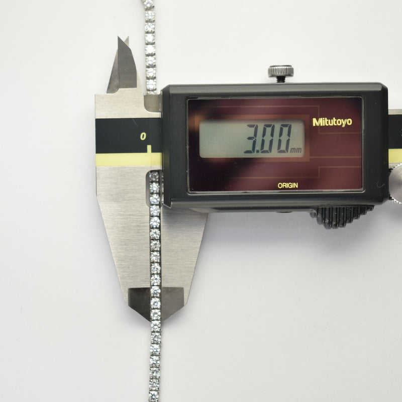 ダイヤモンドテニスネックレス ストレート Pt900枠 Pt850(金具部分一部） 幅3.0mm 45cm トータル10.00ct カラー:G〜H クラリティ:SI-1〜SI-2 カット:VG〜G ※ダイヤモンドのグレードは目安となります※