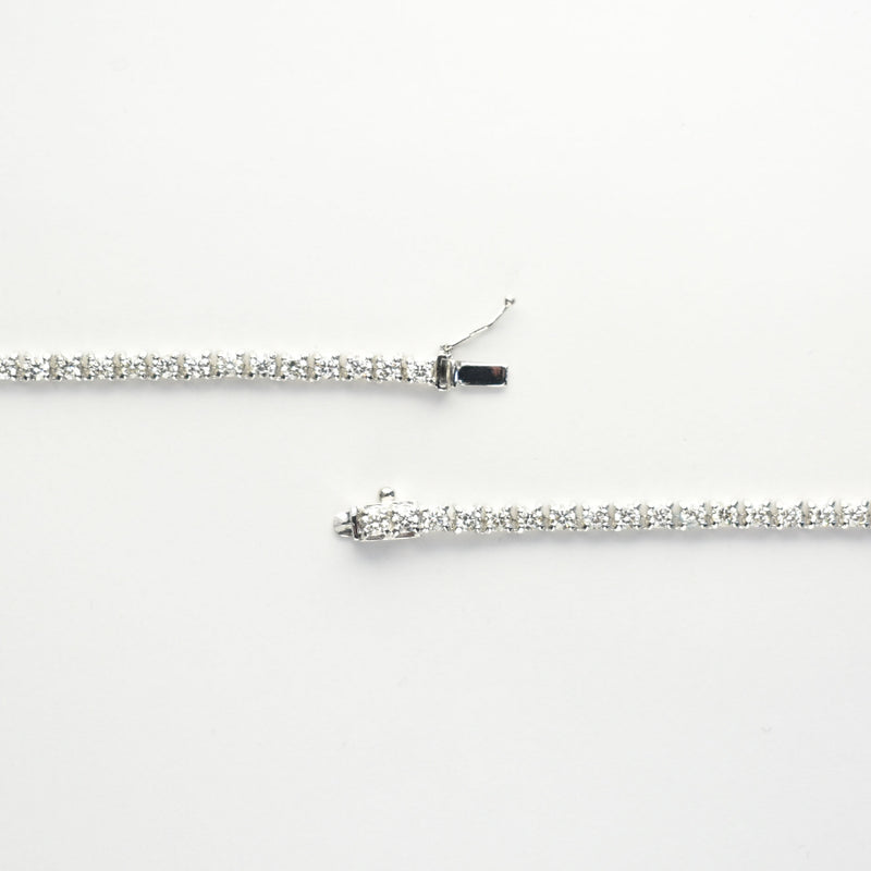 ダイヤモンドテニスネックレス ストレート Pt900枠 Pt850(金具部分一部） 幅3.0mm 50cm トータル10.00ct カラー:H〜I クラリティ:VS-2〜SI-1 カット:VG