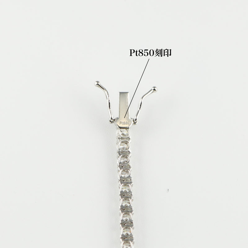 ダイヤモンドテニスネックレス ストレート Pt900枠 Pt850(金具部分一部) 幅3.1mm 45cm トータル10.30ct カラー:H〜I クラリティ:VS-2〜SI-2 カット:VG ※ダイヤモンドのグレードは目安となります※