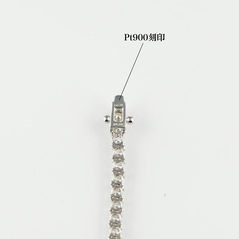 ダイヤモンドテニスネックレス ストレート Pt900枠 Pt850(金具部分一部) 幅3.1mm 45cm トータル10.30ct カラー:H〜I クラリティ:VS-2〜SI-2 カット:VG ※ダイヤモンドのグレードは目安となります※