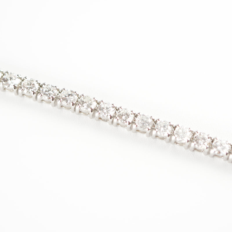 ダイヤモンドテニスネックレス ストレート Pt900枠 Pt850(金具部分一部） 幅3.1mm 45cm トータル11.12ct カラー:G〜H クラリティ:SI-1〜SI-2 カット:VG〜G ※ダイヤモンドのグレードは目安となります※