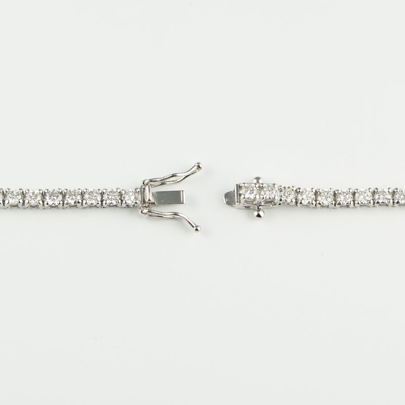 ダイヤモンドテニスネックレス ストレート Pt900枠 Pt850(金具部分一部) 幅3.1mm 50cm トータル10.00ct カラー:G〜H クラリティ:VS-2〜SI-1 カット:VG ※ダイヤモンドのグレードは目安となります※