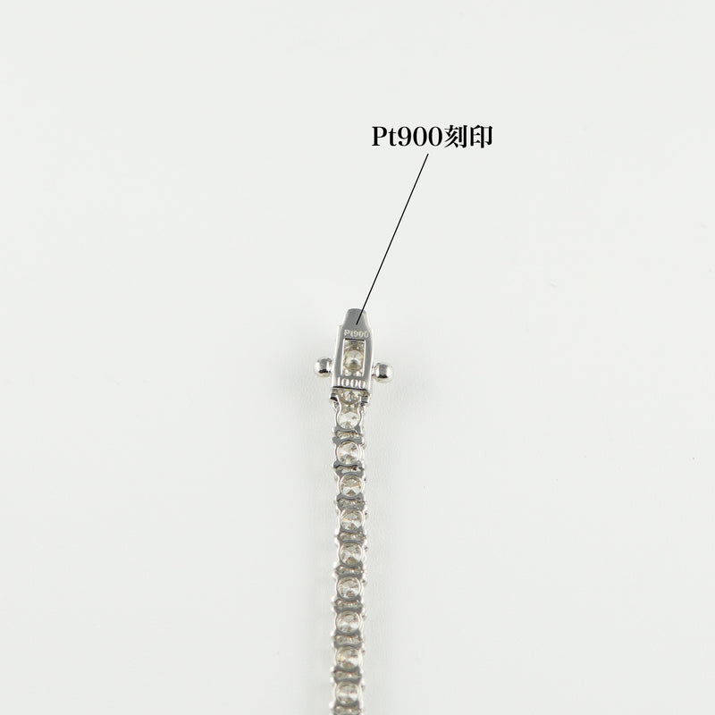 ダイヤモンドテニスネックレス ストレート Pt900枠 Pt850(金具部分一部) 幅3.1mm 50cm トータル10.00ct カラー:G〜H クラリティ:VS-2〜SI-1 カット:VG ※ダイヤモンドのグレードは目安となります※