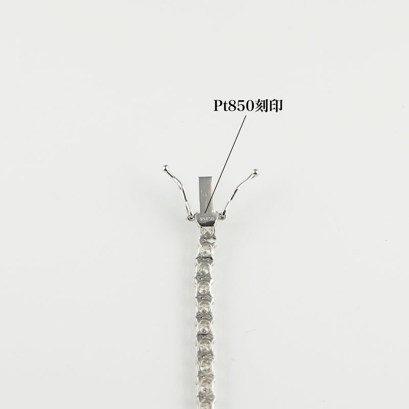 ダイヤモンドテニスネックレス ストレート Pt900枠 Pt850(金具部分一部) 幅3.1mm 50cm トータル10.01ct カラー:G〜I クラリティ:VS-2〜SI-2 カット:VG〜G ※ダイヤモンドのグレードは目安となります※