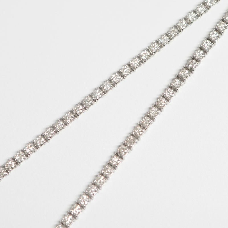 ダイヤモンドテニスネックレス ストレート Pt900枠 Pt850(金具部分一部) 幅3.1mm 50cm トータル10.01ct カラー:G〜I クラリティ:VS-2〜SI-2 カット:VG〜G ※ダイヤモンドのグレードは目安となります※