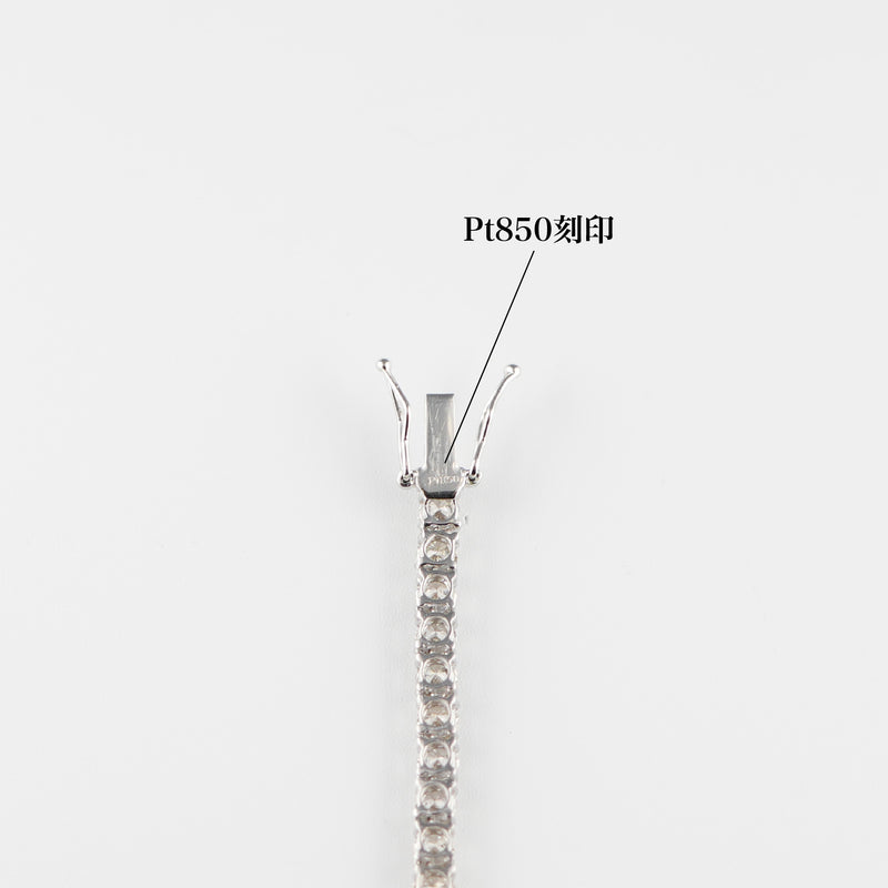 ダイヤモンドテニスネックレス ストレート Pt900枠 Pt850(金具部分一部) 幅3.2mm 45cm トータル15.00ct カラー:J〜K クラリティ:VS-1〜SI-2 カット:VG〜G ※ダイヤモンドのグレードは目安となります※