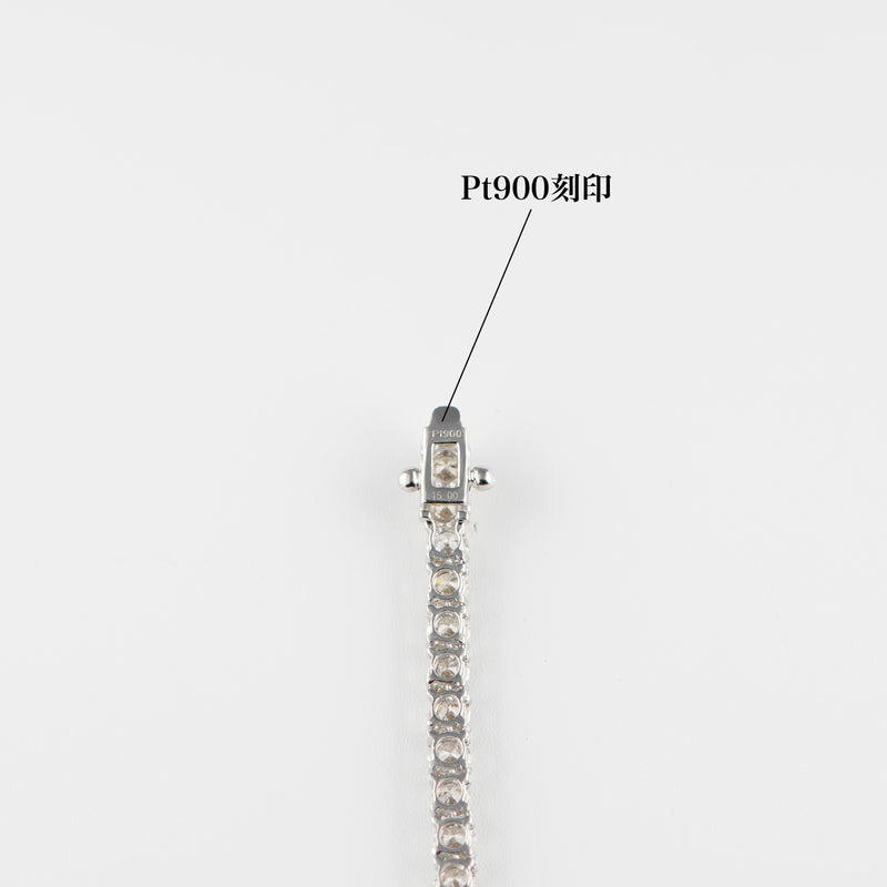 ダイヤモンドテニスネックレス ストレート Pt900枠 Pt850(金具部分一部) 幅3.2mm 45cm トータル15.00ct カラー:J〜K クラリティ:VS-1〜SI-2 カット:VG〜G ※ダイヤモンドのグレードは目安となります※