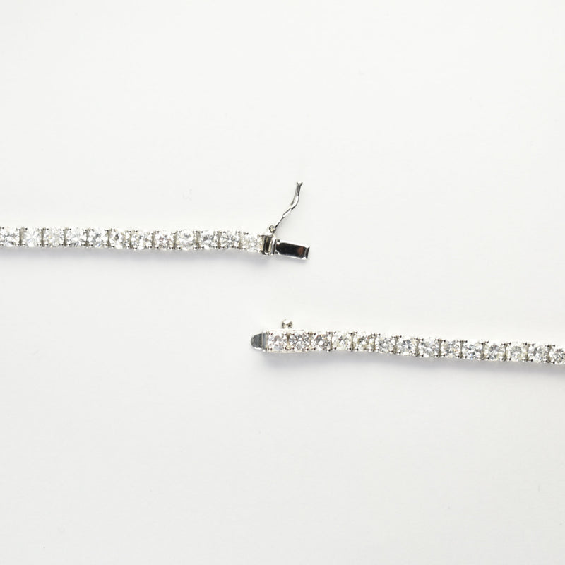 ダイヤモンドテニスネックレス ストレート Pt900枠 Pt850(金具部分一部） 幅3.3mm 50cm トータル17.00ct カラー:G〜H クラリティ:SI-1〜SI-2 カット:VG〜G ※ダイヤモンドのグレードは目安となります※