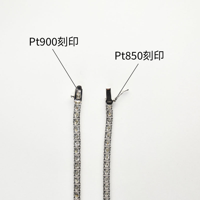 ダイヤモンドテニスネックレス ストレート Pt900枠 Pt850(金具部分一部） 幅3.3mm 50cm トータル17.00ct カラー:G〜H クラリティ:SI-1〜SI-2 カット:VG〜G ※ダイヤモンドのグレードは目安となります※