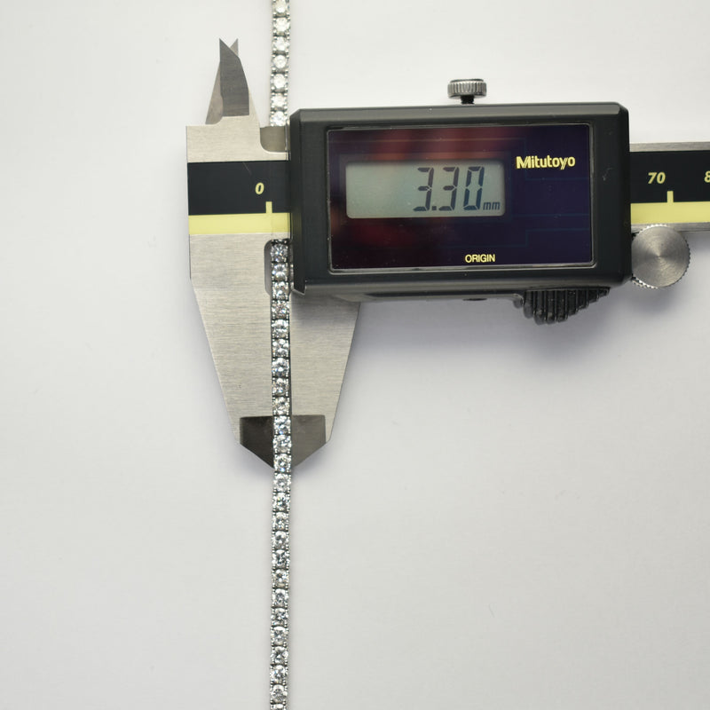 ダイヤモンドテニスネックレス ストレート Pt900枠 Pt850(金具部分一部） 幅3.3mm 50cm トータル17.00ct カラー:G〜H クラリティ:SI-1〜SI-2 カット:VG〜G ※ダイヤモンドのグレードは目安となります※