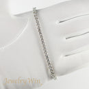 ダイヤモンドテニスブレスレット ストレート Pt900枠 Pt850(金具部分一部) 幅3.4mm 18cm トータル5.00ct カラー:F〜G クラリティ:VS-1〜SI-1 カット:VG〜G ※ダイヤモンドのグレードは目安となります※