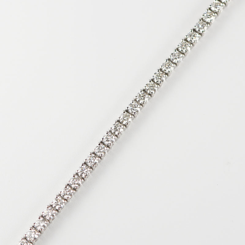 ダイヤモンドテニスブレスレット ストレート Pt900枠 Pt850(金具部分一部) 幅3.4mm 18cm トータル5.03ct カラー:G〜I クラリティ:VS-2〜SI-2 カット:VG ※ダイヤモンドのグレードは目安となります※