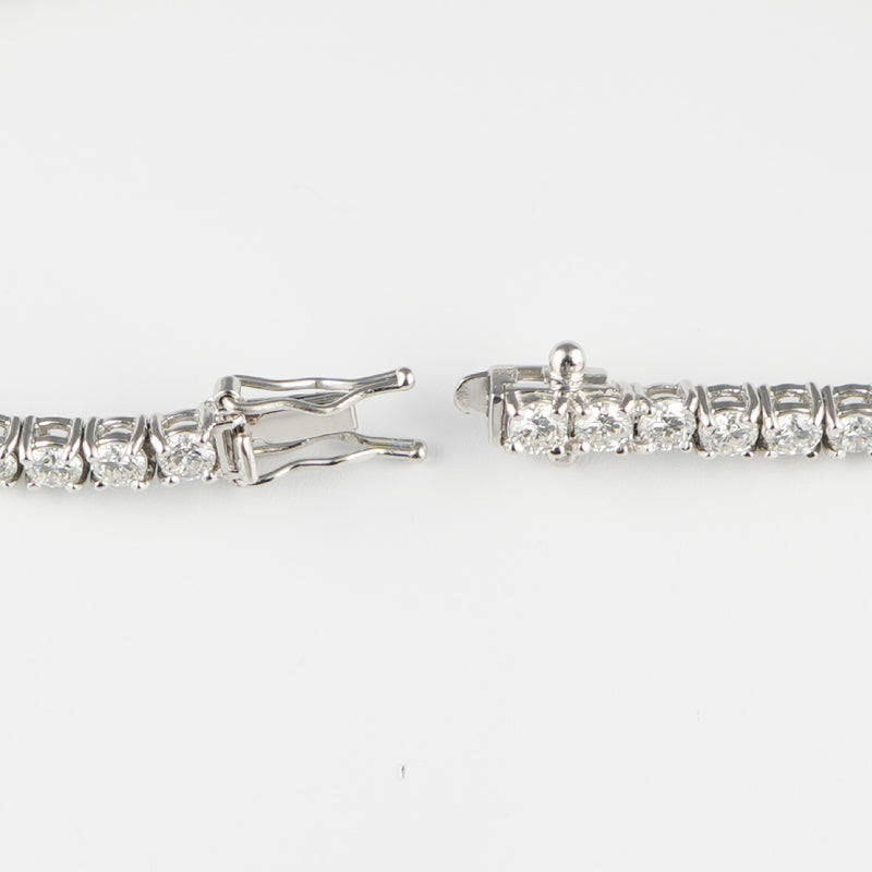 ダイヤモンドテニスブレスレット ストレート Pt900枠 Pt850(金具部分一部) 幅3.4mm 18cm トータル5.03ct カラー:G〜I クラリティ:VS-2〜SI-2 カット:VG ※ダイヤモンドのグレードは目安となります※