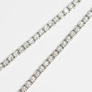 ダイヤモンドテニスネックレス ストレート Pt900枠 Pt850(金具部分一部) 幅3.5mm 51cm トータル15.00ct カラー:F〜G クラリティ:VS-2〜SI-1 カット:VG ※ダイヤモンドのグレードは目安となります※