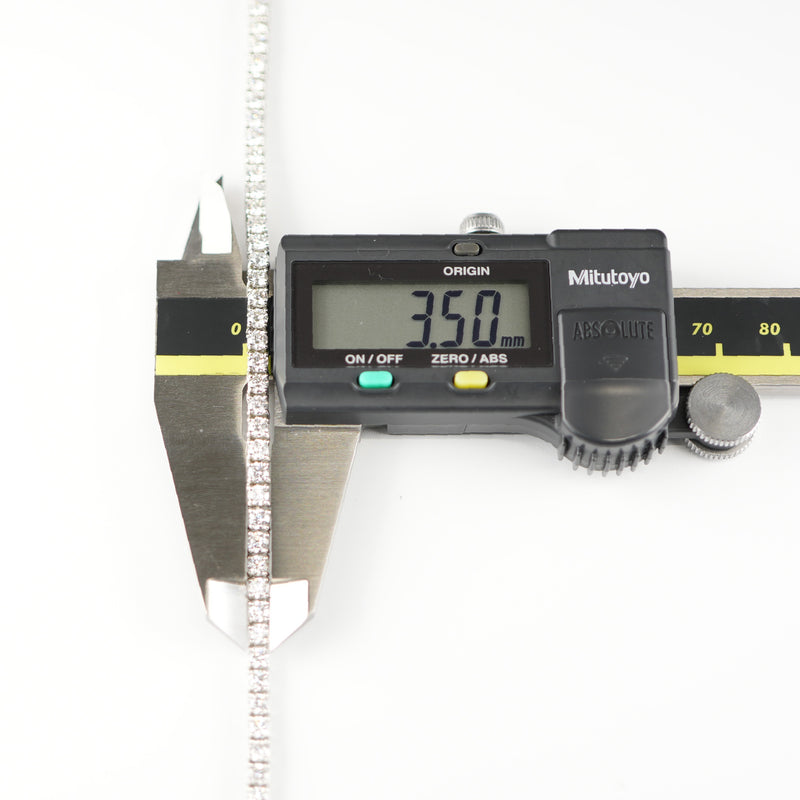 ダイヤモンドテニスネックレス ストレート Pt900枠 Pt850(金具部分一部) 幅3.5mm 51cm トータル15.00ct カラー:F〜G クラリティ:VS-2〜SI-1 カット:VG ※ダイヤモンドのグレードは目安となります※