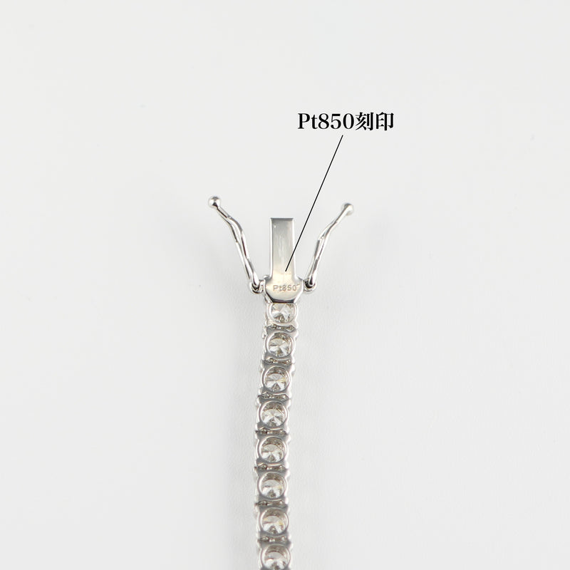 ダイヤモンドテニスネックレス ストレート Pt900枠 Pt850(金具部分一部) 幅3.5mm 51cm トータル15.00ct カラー:F〜G クラリティ:VS-2〜SI-1 カット:VG ※ダイヤモンドのグレードは目安となります※