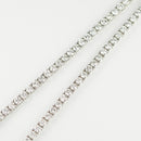ダイヤモンドテニスネックレス ストレート Pt900枠 Pt850(金具部分一部) 幅3.8mm 46cm トータル15.28ct カラー:G〜H クラリティ:VS-2〜SI-2 カット:VG〜G ※ダイヤモンドのグレードは目安となります※