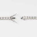 ダイヤモンドテニスネックレス ストレート Pt900枠 Pt850(金具部分一部) 幅3.8mm 46cm トータル15.28ct カラー:G〜H クラリティ:VS-2〜SI-2 カット:VG〜G ※ダイヤモンドのグレードは目安となります※