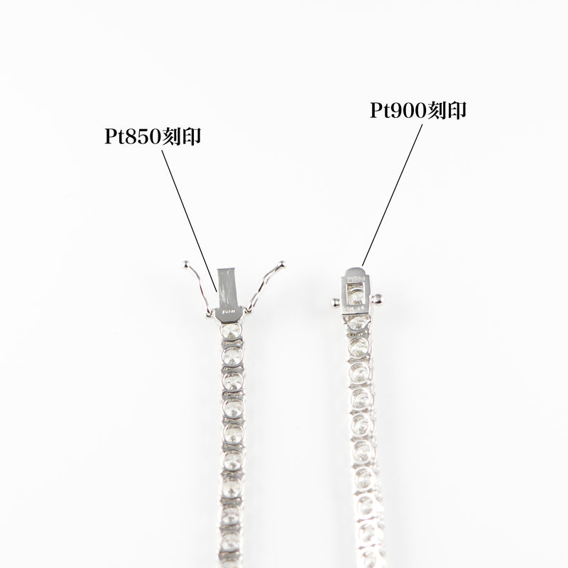 ダイヤモンドテニスネックレス ストレート Pt900枠 Pt850(金具