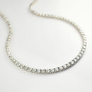 ダイヤモンドテニスネックレス ストレート Pt900枠 Pt850(金具部分一部） 幅3.9mm 50cm トータル20.05ct カラー:G〜H クラリティ:I-1 カット:VG〜G ※ダイヤモンドのグレードは目安となります※