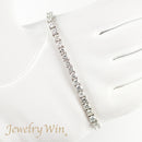 ダイヤモンドテニスブレスレット ストレート Pt900枠 Pt850(金具部分一部) 幅4.4mm 18cm トータル10.17ct カラー:F〜H クラリティ:VS-2〜SI-2 カット:VG〜G ※ダイヤモンドのグレードは目安となります※