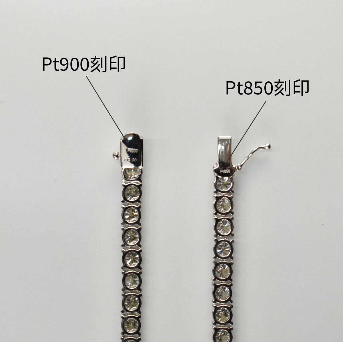 ダイヤモンドテニスネックレス ストレート Pt900枠 Pt850(金具