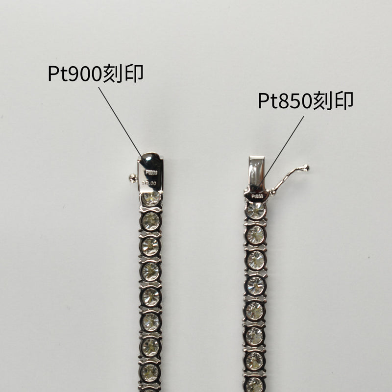 レアなストレートタイプ☆Pt850製ダイヤモンドテニスネックレス 計2ct 美品