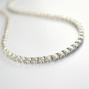 ダイヤモンドテニスネックレス ストレート Pt900枠 Pt850(金具部分一部） 幅4.5mm 50cm トータル32.78ct カラー:I〜K クラリティ:SI-1〜SI-2 カット:VG〜FAIR ※ダイヤモンドのグレードは目安となります※