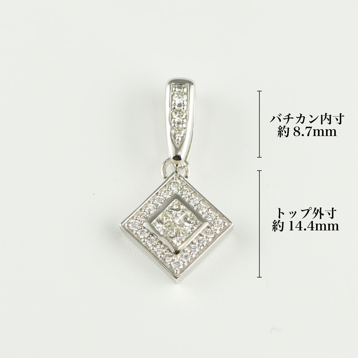 ペンダントトップ Pt900 ダイヤ付 (Type-PR)