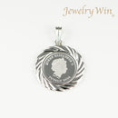 ペンダントトップ Pt999.5 ツバルホース コイン 1/10oz Pt900 枠付 (Type-FL) リバーシブルタイプ