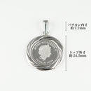 ペンダントトップ Pt999.5 ツバルホース コイン 1/10oz Pt900 枠付 (Type-GR) リバーシブルタイプ