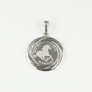 ペンダントトップ Pt999.5 ツバルホース コイン 1/10oz Pt900 枠付 (Type-GR) リバーシブルタイプ