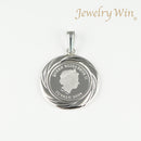 ペンダントトップ Pt999.5 ツバルホース コイン 1/10oz Pt900 枠付 (Type-GR) リバーシブルタイプ