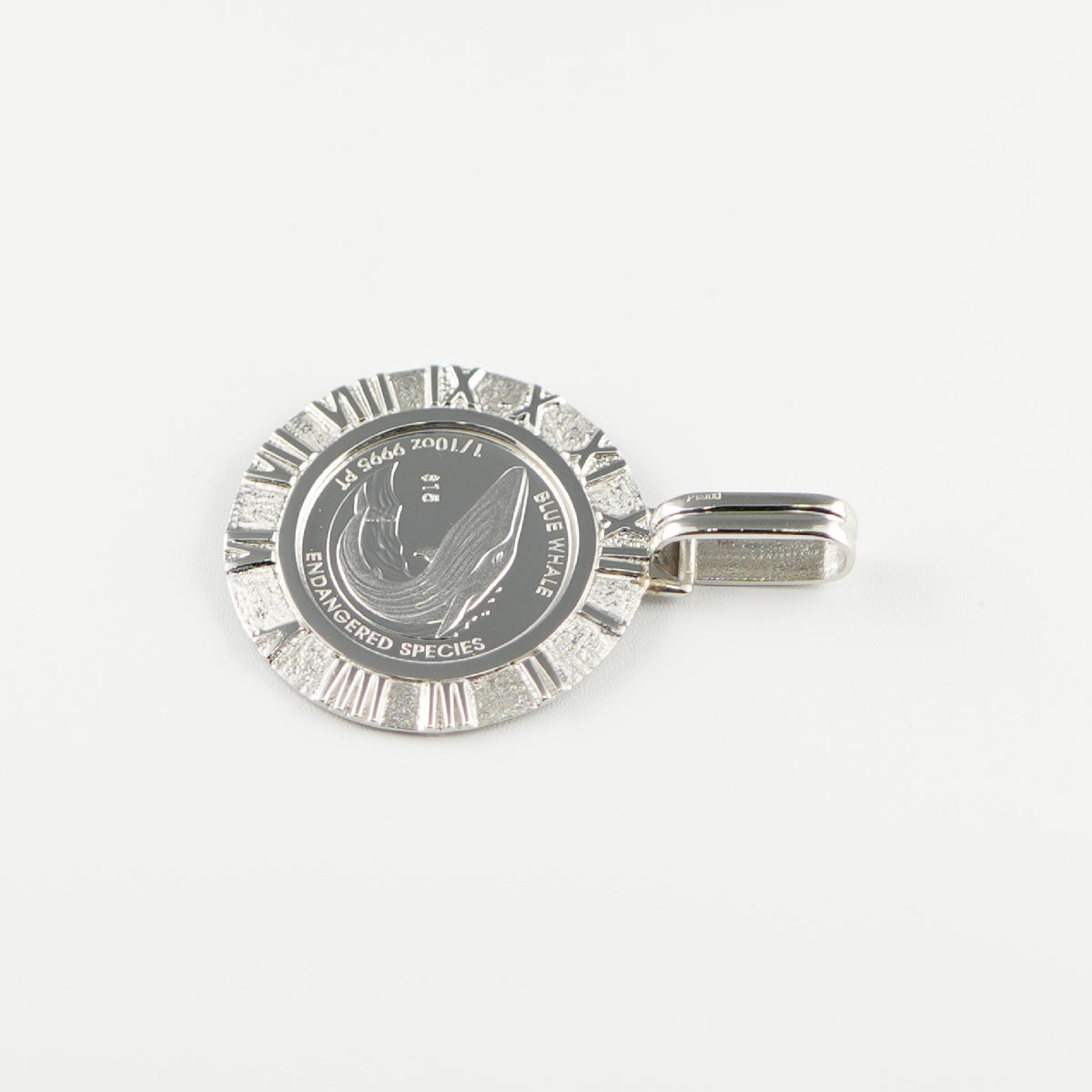 ペンダントトップ Pt999.5 ツバル ブルーホエール コイン 1/10oz Pt900