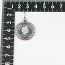 ペンダントトップ Pt999.5 ツバルホース コイン エリザベス表 1/10oz Pt850 枠付 (Type-GK)