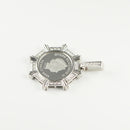 ペンダントトップ Pt999.5 ツバルホース コイン エリザベス表 1/5oz Pt900 枠付 ダイヤ付 (Type-CR3)