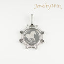 ペンダントトップ Pt999.5 ツバルホース コイン ホース表 1/5oz Pt900 枠付 ダイヤ付 (Type-CR3)