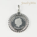 ペンダントトップ Pt999.5 ツバルホース コイン エリザベス表 1/5oz Pt850 枠付 (Type-GK)