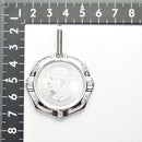 ペンダントトップ Pt999.5 メイプルリーフ コイン チャールズ3世表 1oz Pt900 枠付 ダイヤ付 (Type-CR1)