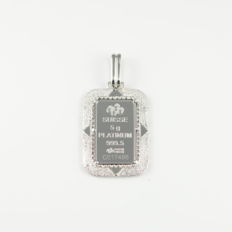 ペンダントトップ Pt999.5 フォルトゥナインゴット 5g Pt900 枠付 (Type-RM)