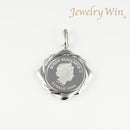 ペンダントトップ Pt999.5 ツバルホース コイン エリザベス表 1/10oz Pt850 枠付 (Type-RH)