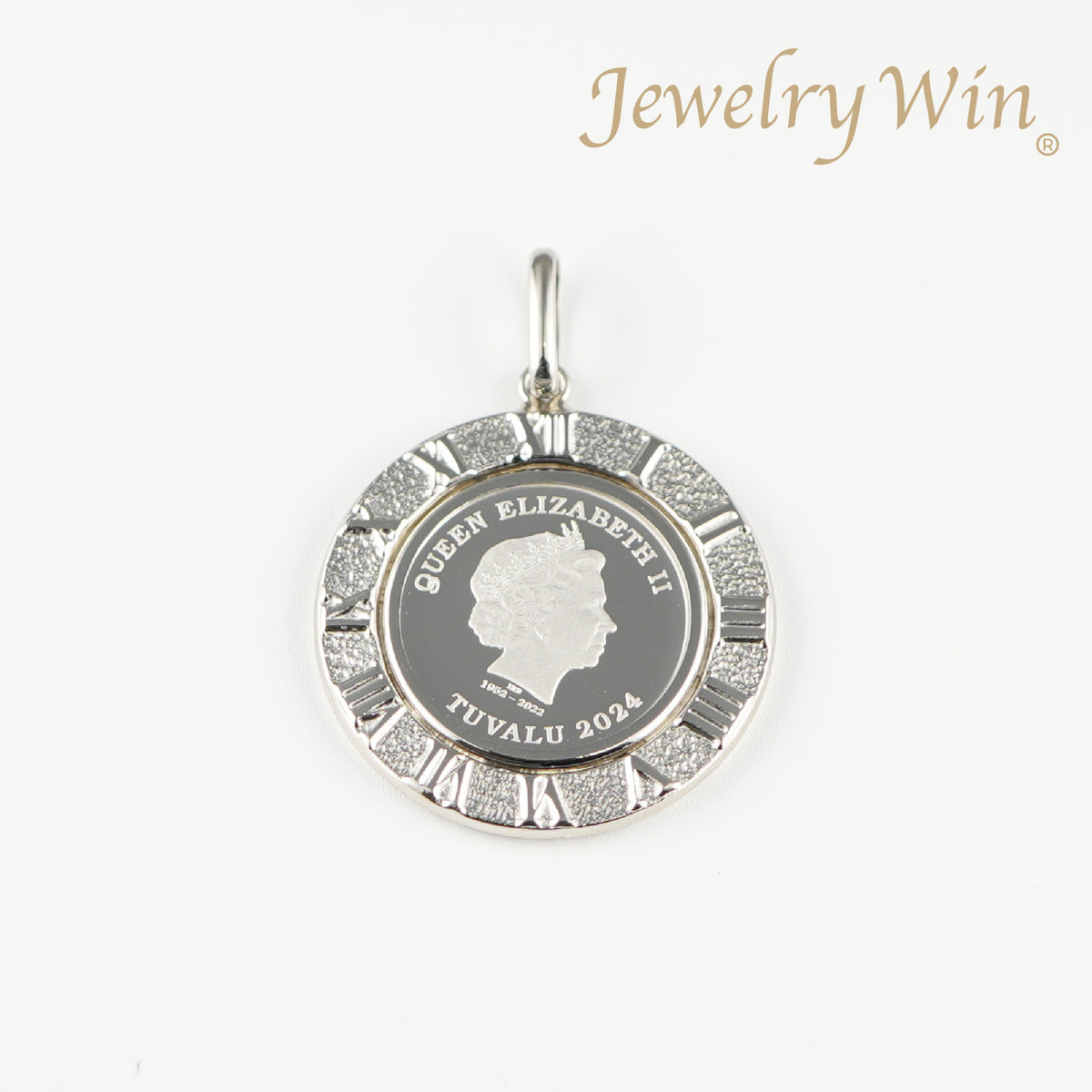 ペンダントトップ Pt999.5 ツバルホース コイン 1/10oz Pt850 枠付