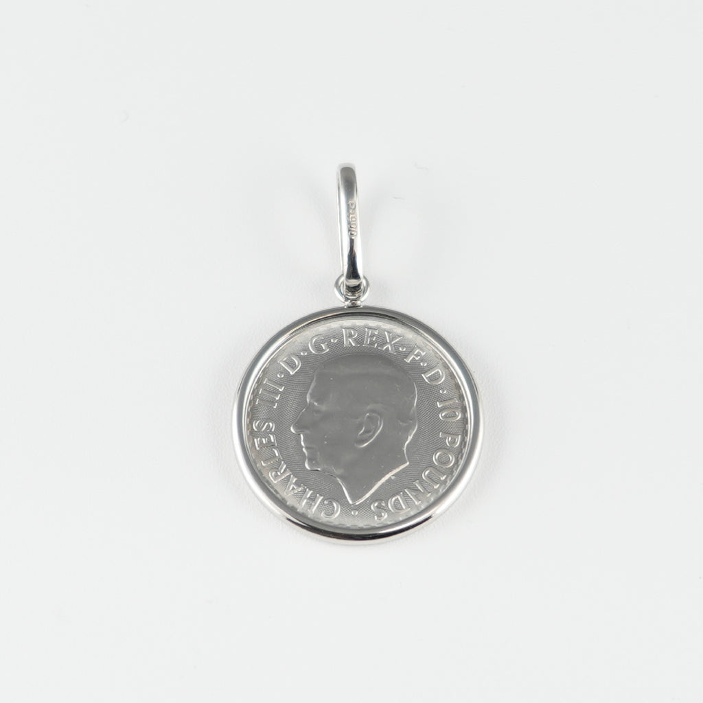 ペンダントトップ Pt999.5 ブリタニア コイン 1/10oz Pt900 枠付 (Type