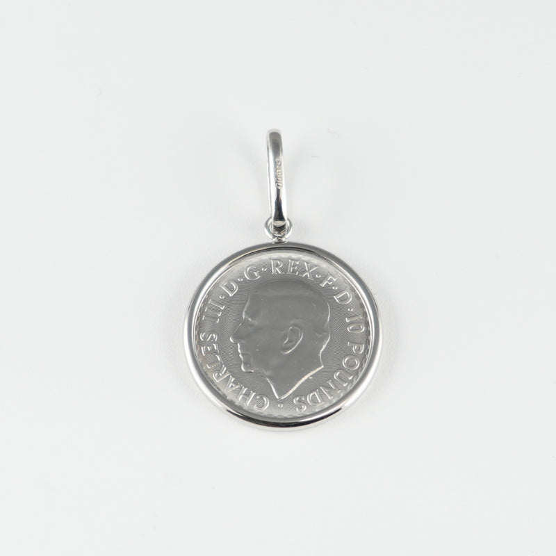 ペンダントトップ Pt999.5 ブリタニア コイン 1/10oz Pt900 枠付 (Type-SP) リバーシブルタイプ