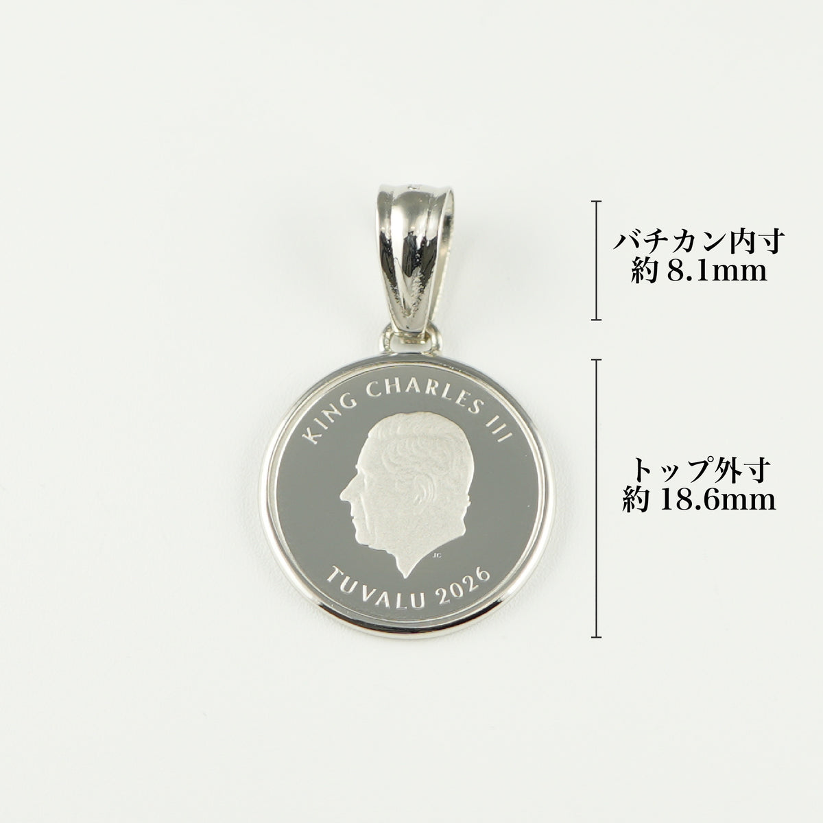 ペンダントトップ Pt999.5 ツバル ブルーホエール コイン 1/10oz Pt900