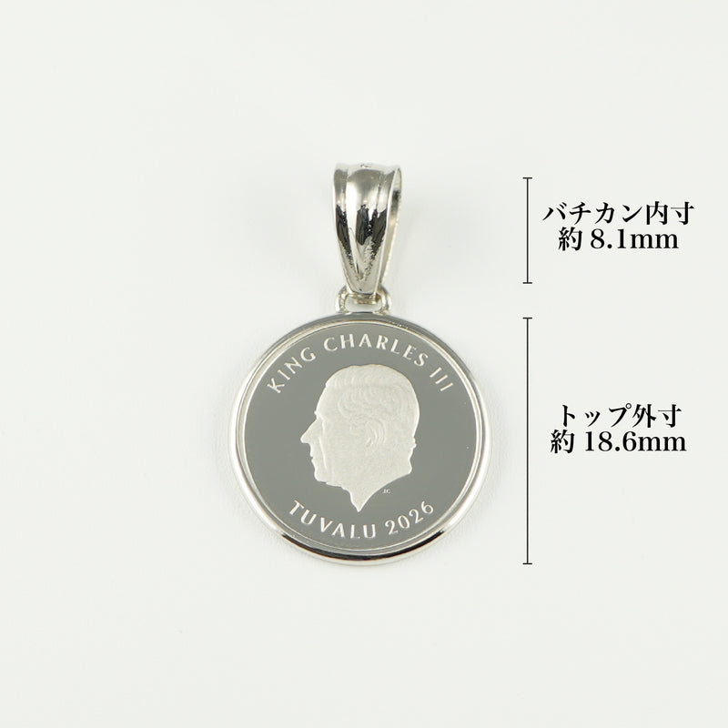 ペンダントトップ Pt999.5 ツバル ブルーホエール コイン 1/10oz Pt900