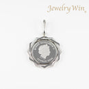 ペンダントトップ Pt999.5 ツバルホース コイン エリザベス表 1/5oz Pt850 枠付 (Type-TW)